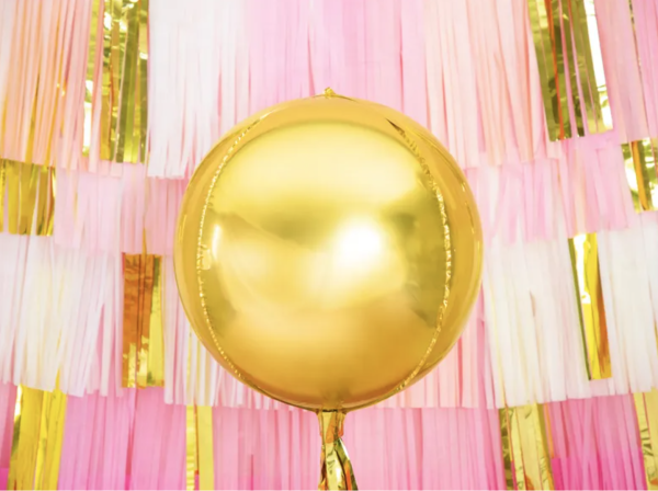 XL Folienballon Orbz - Goldene Kugel - 38cm x 40cm